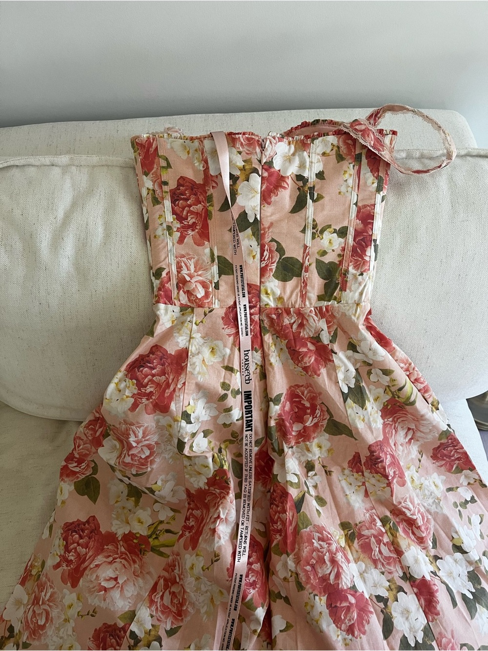 House of cb ROSALEE
Pink Peony Print Cotton Bustier Sundress - Picture 4 of 7